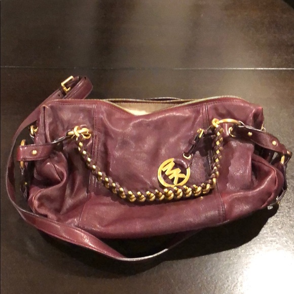 Michael Kors Handbags - MICHAEL Michael Kors TRISTAN Red WineLeather Bag